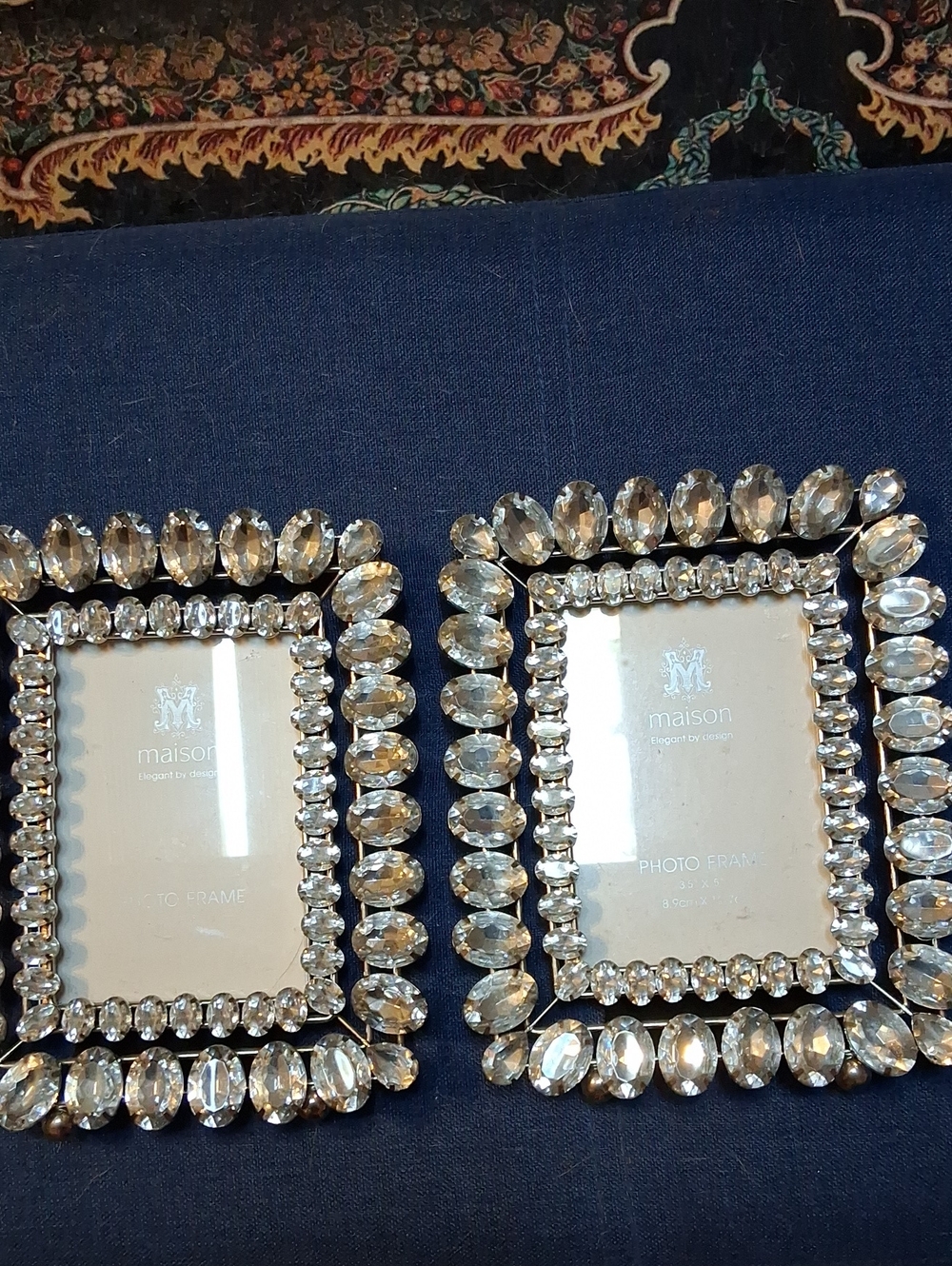 Madison Clear Crystal Embellished Photo Frames - Pair